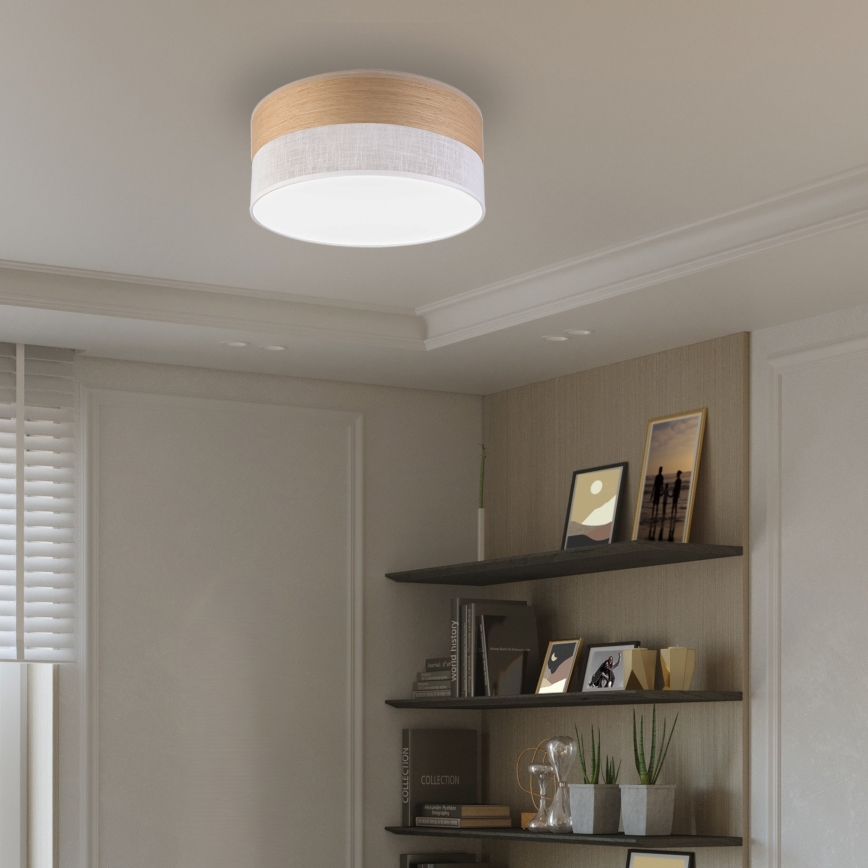LED Stropní svítidlo SIRJA WOOD LED/20W/230V pr. 35 cm bílá/dub