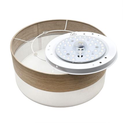 LED Stropní svítidlo SIRJA WOOD LED/20W/230V pr. 35 cm bílá/dub