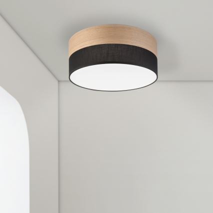 LED Stropní svítidlo SIRJA WOOD LED/20W/230V pr. 35 cm černá/dub