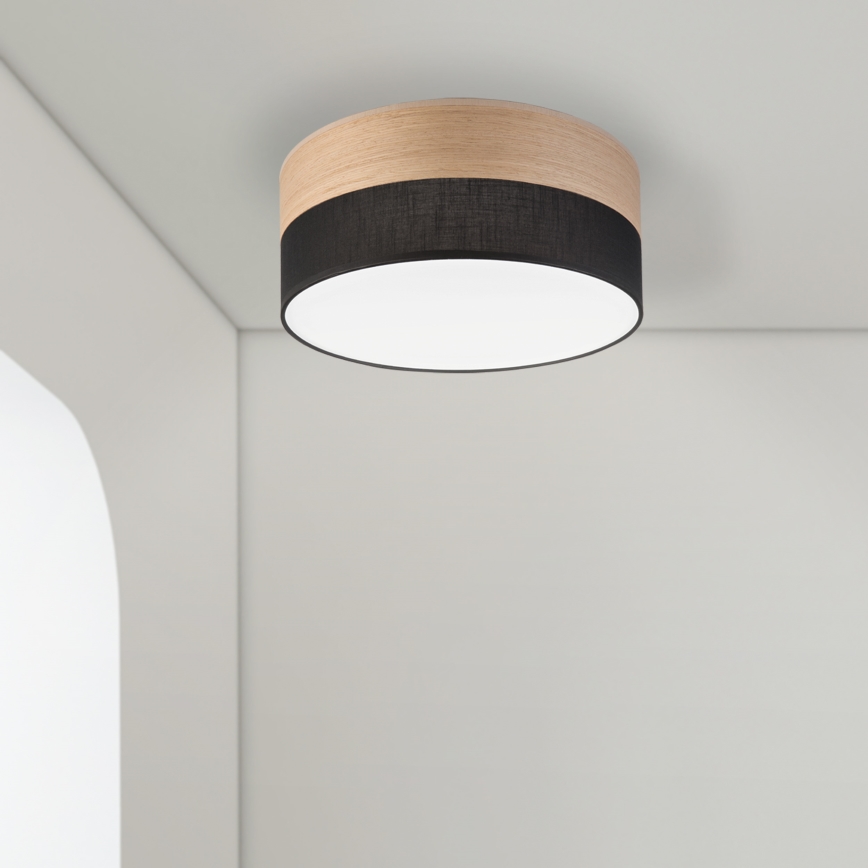 LED Stropní svítidlo SIRJA WOOD LED/20W/230V pr. 35 cm černá/dub