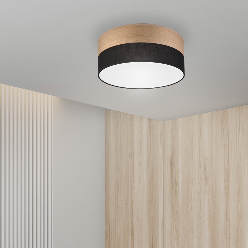 LED Stropní svítidlo SIRJA WOOD LED/20W/230V pr. 35 cm černá/dub