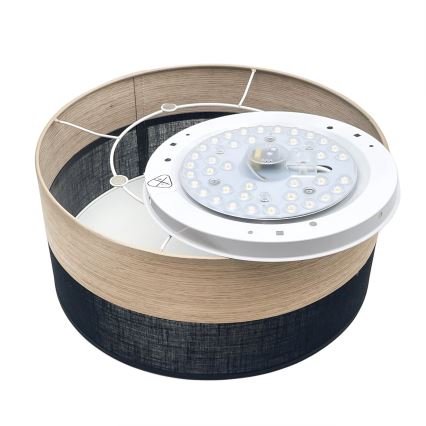 LED Stropní svítidlo SIRJA WOOD LED/20W/230V pr. 35 cm černá/dub
