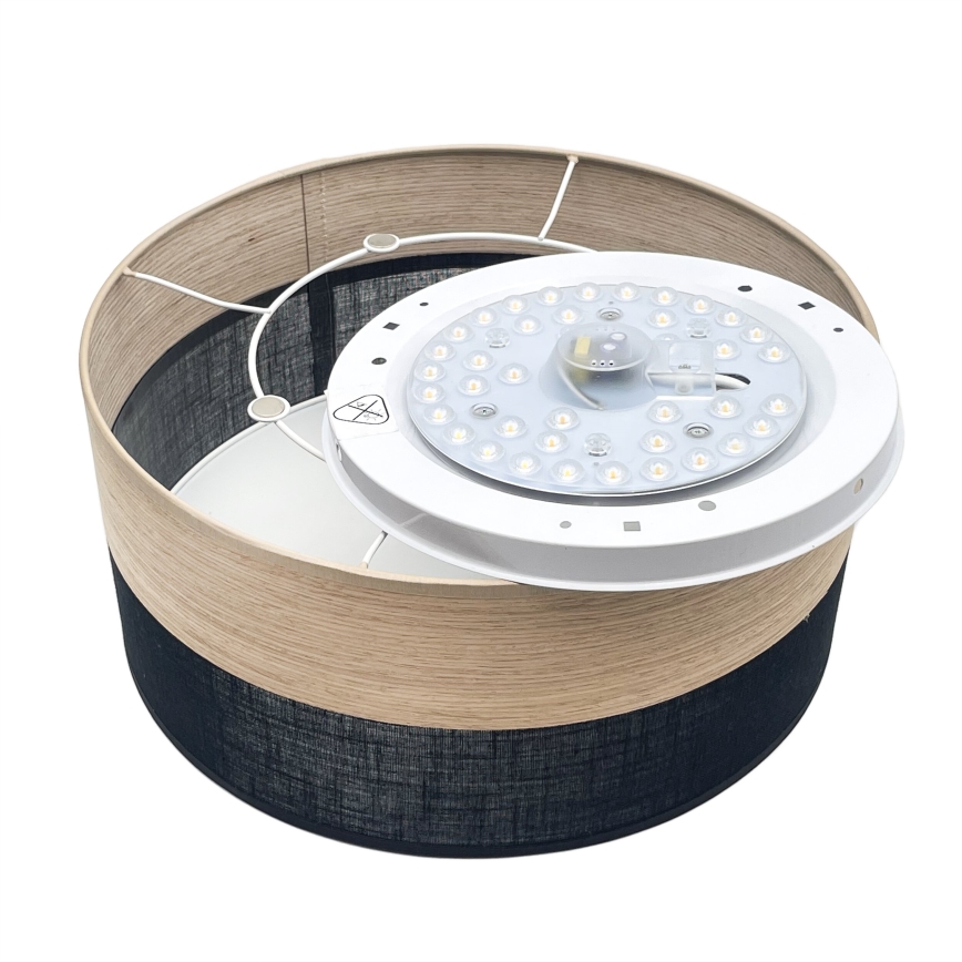 LED Stropní svítidlo SIRJA WOOD LED/20W/230V pr. 35 cm černá/dub