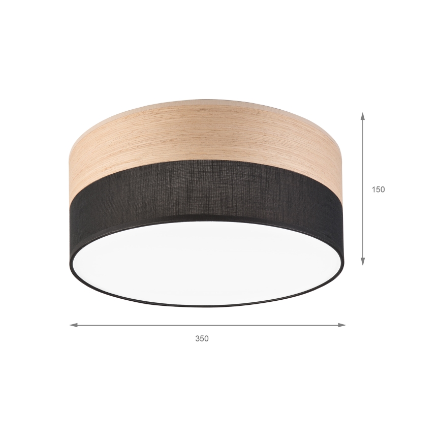 LED Stropní svítidlo SIRJA WOOD LED/20W/230V pr. 35 cm černá/dub