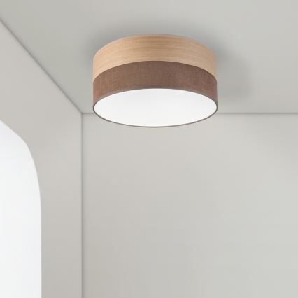 LED Stropní svítidlo SIRJA WOOD LED/20W/230V pr. 35 cm hnědá/dub