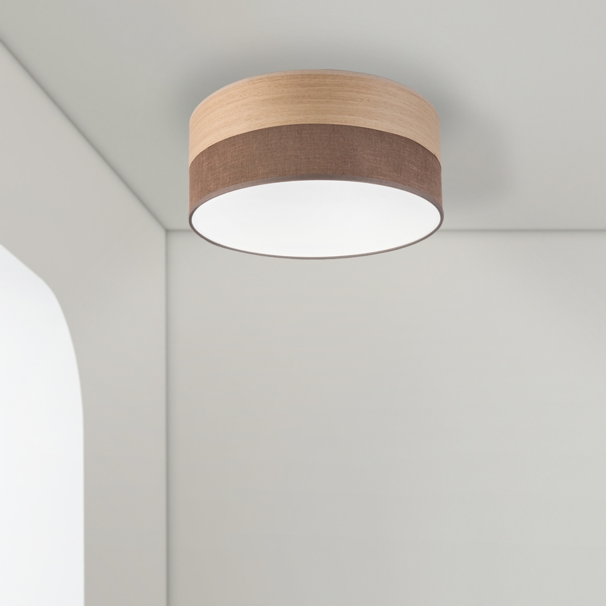LED Stropní svítidlo SIRJA WOOD LED/20W/230V pr. 35 cm hnědá/dub
