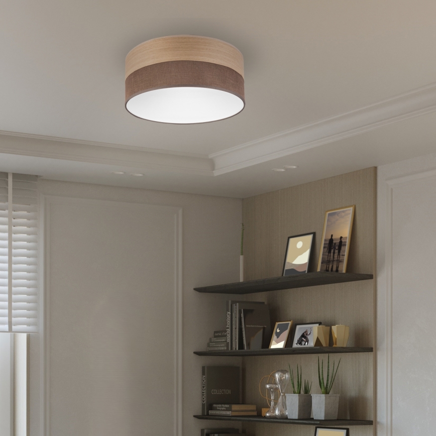 LED Stropní svítidlo SIRJA WOOD LED/20W/230V pr. 35 cm hnědá/dub