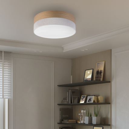 LED Stropní svítidlo SIRJA WOOD LED/36W/230V pr. 45 cm bílá/dub