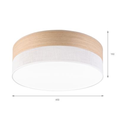 LED Stropní svítidlo SIRJA WOOD LED/36W/230V pr. 45 cm bílá/dub