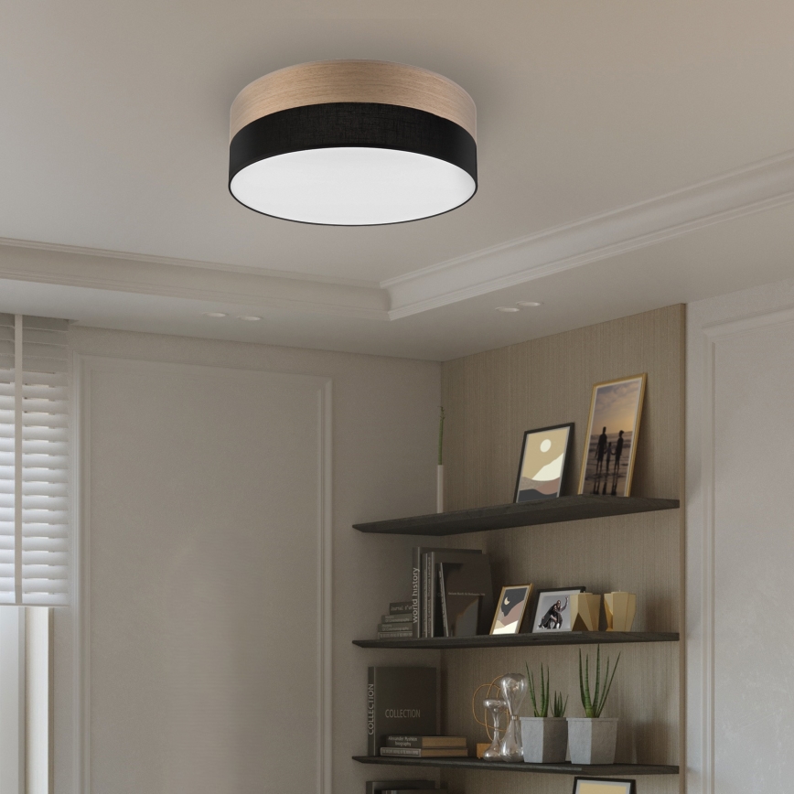 LED Stropní svítidlo SIRJA WOOD LED/36W/230V pr. 45 cm černá/dub
