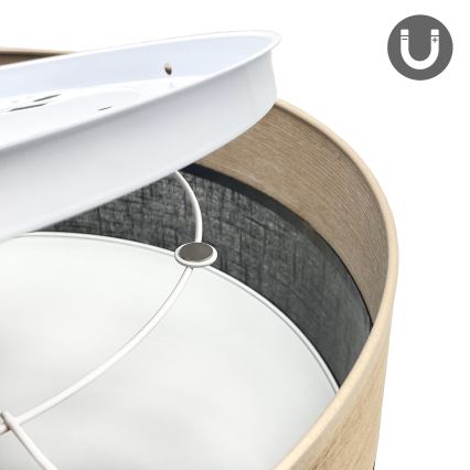 LED Stropní svítidlo SIRJA WOOD LED/36W/230V pr. 45 cm černá/dub