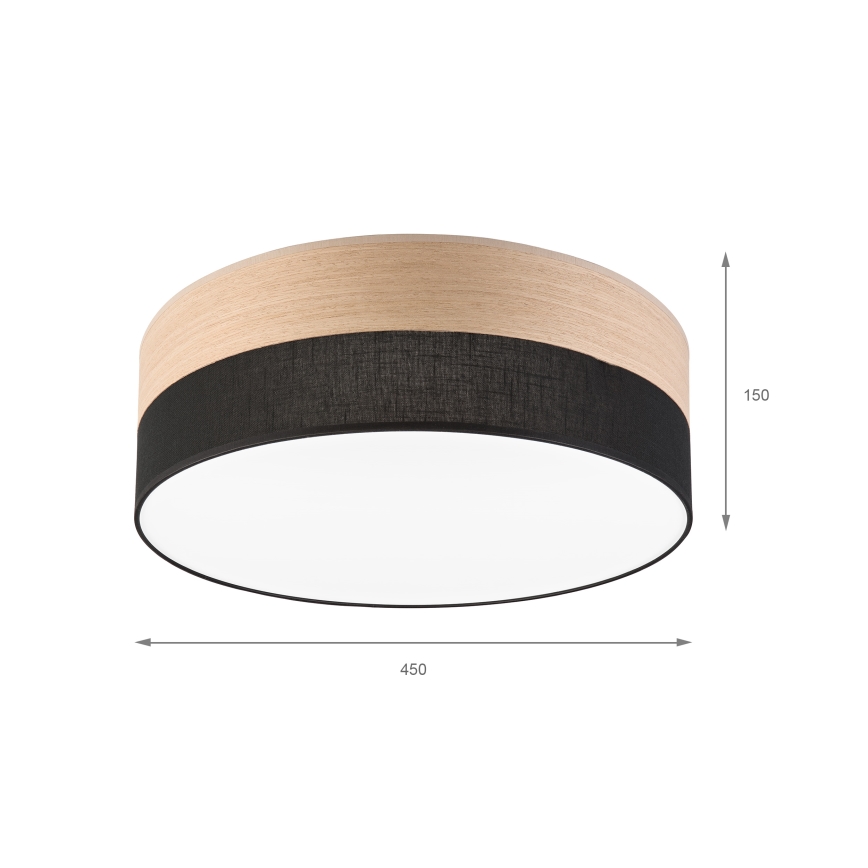 LED Stropní svítidlo SIRJA WOOD LED/36W/230V pr. 45 cm černá/dub