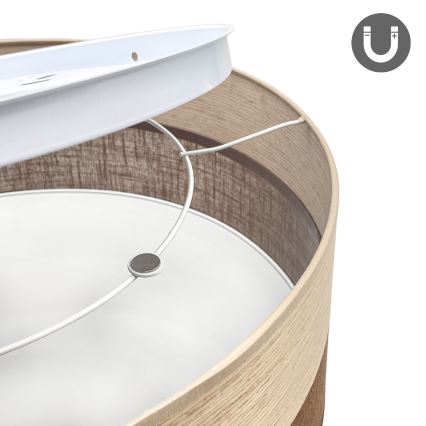 LED Stropní svítidlo SIRJA WOOD LED/36W/230V pr. 45 cm hnědá/dub