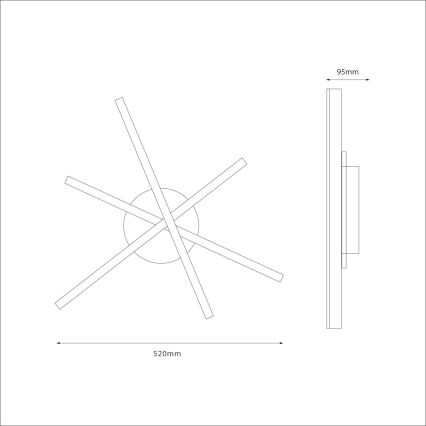 LED Stropní svítidlo STICK LED/12W/230V černá
