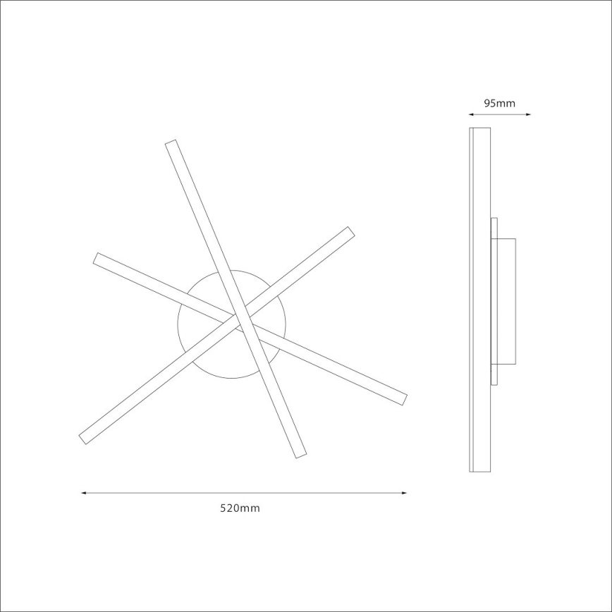 LED Stropní svítidlo STICK LED/12W/230V černá