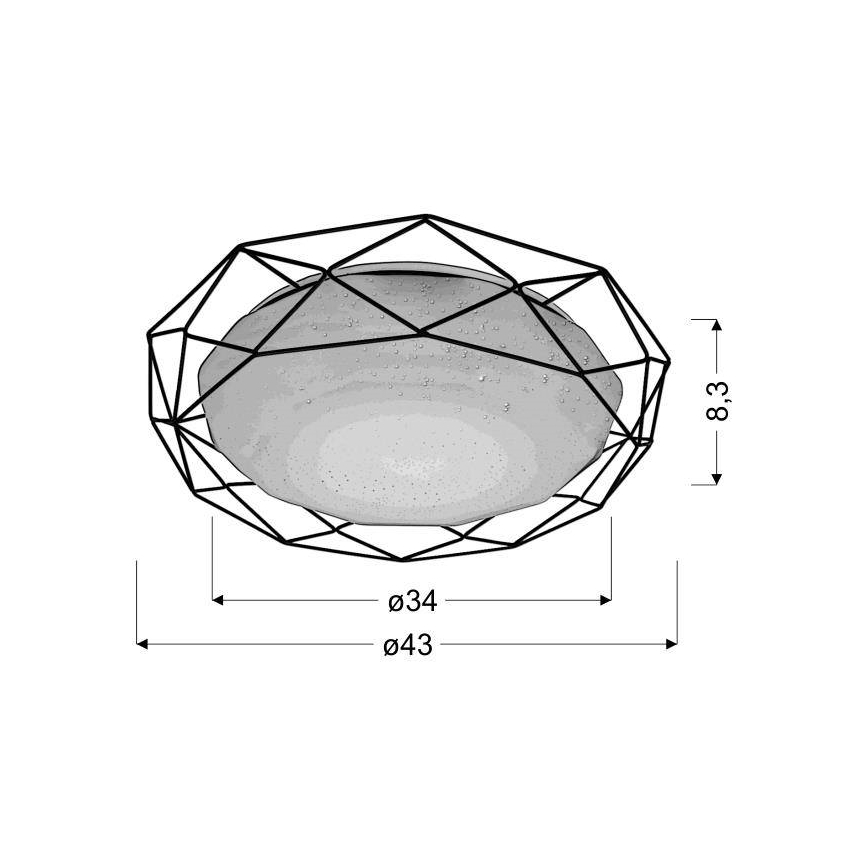 LED Stropní svítidlo SVEN LED/24W/230V pr. 43 cm lesklý chrom