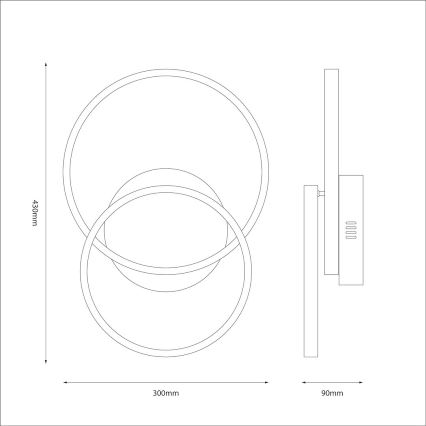 LED Stropní svítidlo TITANO LED/12W/230V černá