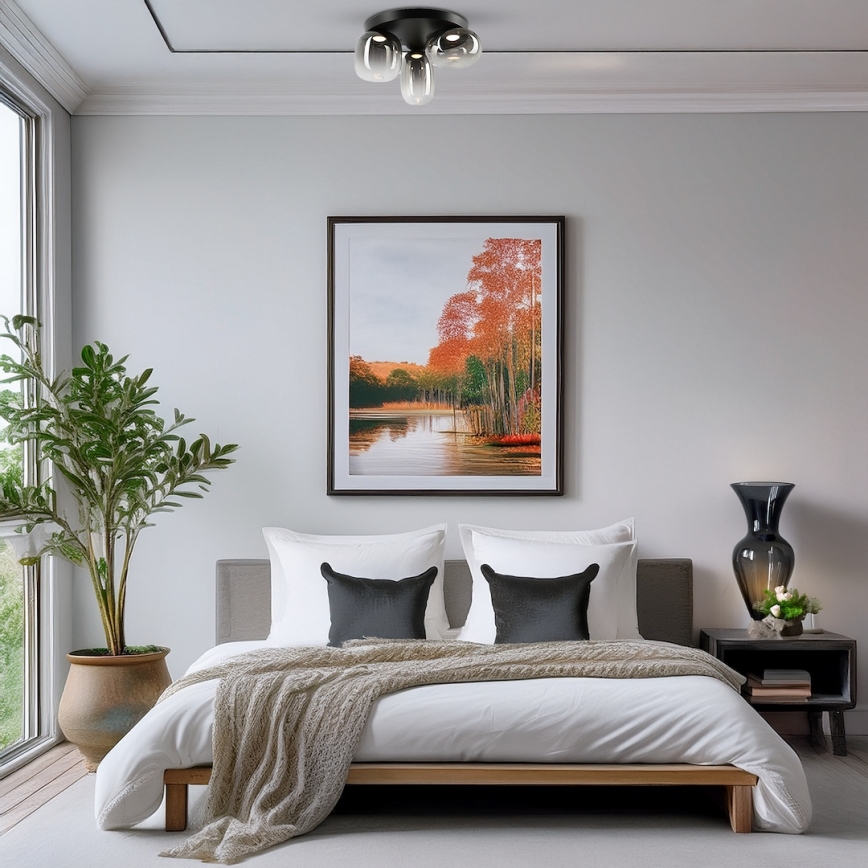 LED Stropní svítidlo VASO LED/12W/230V pr. 42 cm černá/kouřová