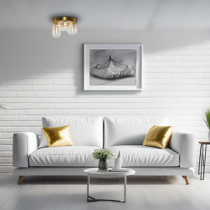 LED Stropní svítidlo VASO LED/12W/230V pr. 42 cm zlatá/kouřová