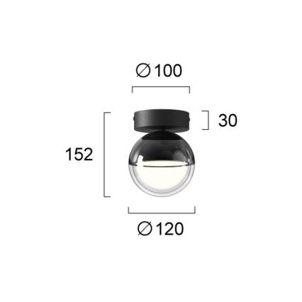 LED Stropní svítidlo ZIREA LED/7W/230V pr. 12 cm černá