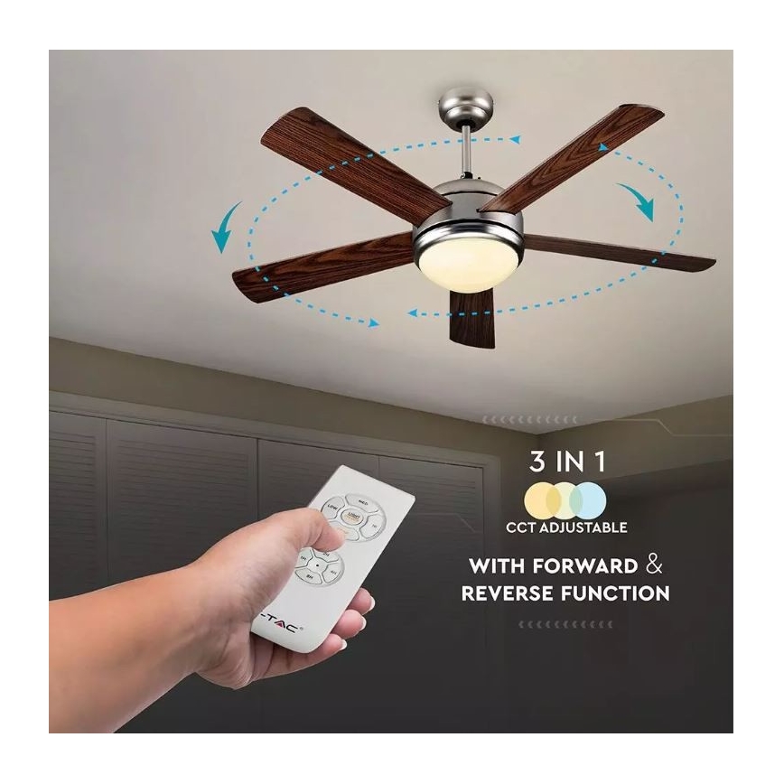 LED Stropní ventilátor LED/15W/230V 3000/4000/6400K + dálkové ovládání