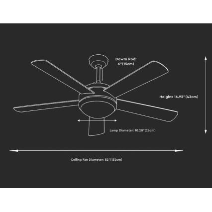 LED Stropní ventilátor LED/15W/230V 3000/4000/6400K + dálkové ovládání