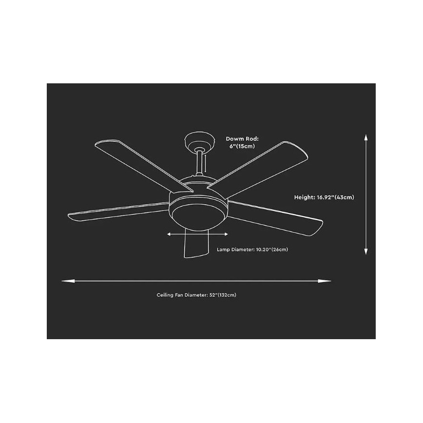 LED Stropní ventilátor LED/15W/230V 3000/4000/6400K + dálkové ovládání