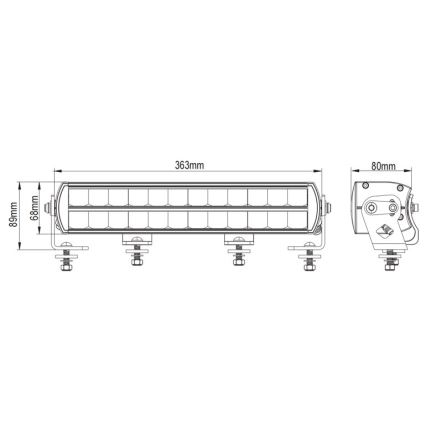 LED Světelná rampa automobilu BLACK OFF ROAD LED/120W/9-36V IP69 6000K