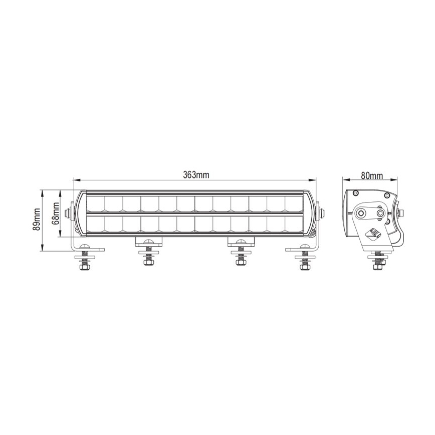 LED Světelná rampa automobilu BLACK OFF ROAD LED/120W/9-36V IP69 6000K