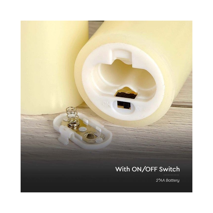 LED Svíčka LED/2xAA teplá bílá 15 cm