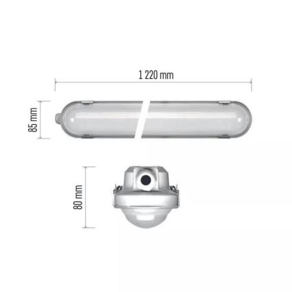 LED Stmívatelné technické svítidlo s nouzovým modulem EMERGENCY LED/24/29/34/38W/230V 4000/6500K 122 cm IP66