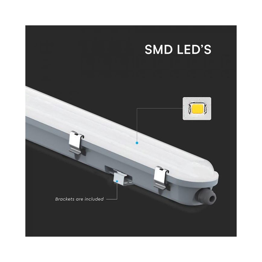LED Technické zářivkové svítidlo s nouzovým modul LED/48W/230V 6500K IP65 2200 mAh 150 cm