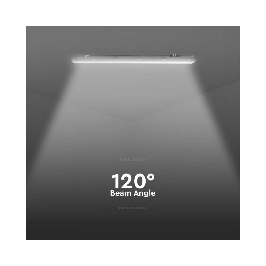 LED Technické zářivkové svítidlo s nouzovým modul LED/48W/230V 6500K IP65 2200 mAh 150 cm