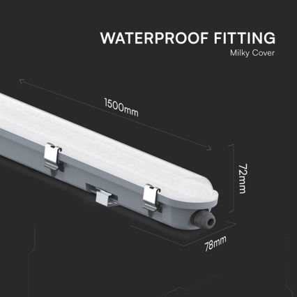 LED Technické zářivkové svítidlo s nouzovým modul LED/48W/230V 6500K IP65 2200 mAh 150 cm