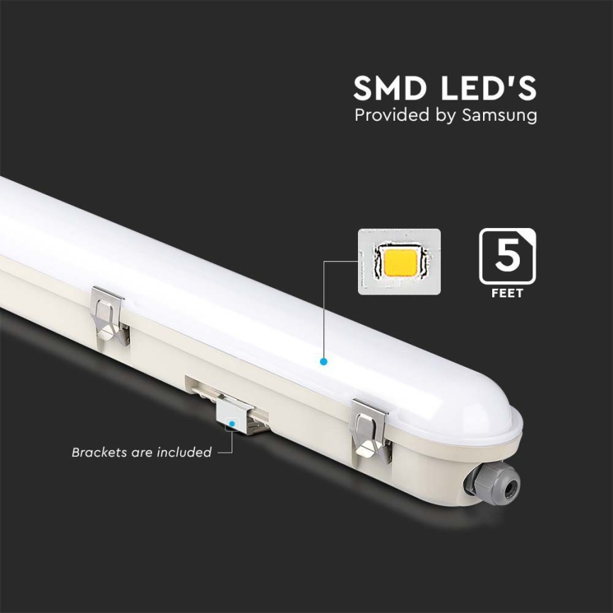 LED Technické zářivkové svítidlo s nouzovým modulem EMERGENCY LED/48W/230V 6500K 150cm IP65