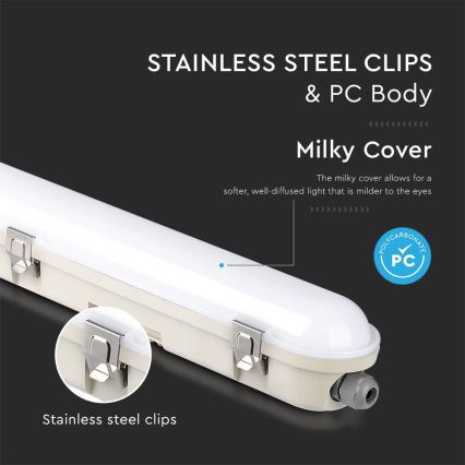 LED Technické zářivkové svítidlo s nouzovým modulem EMERGENCY LED/48W/230V 6500K 150cm IP65