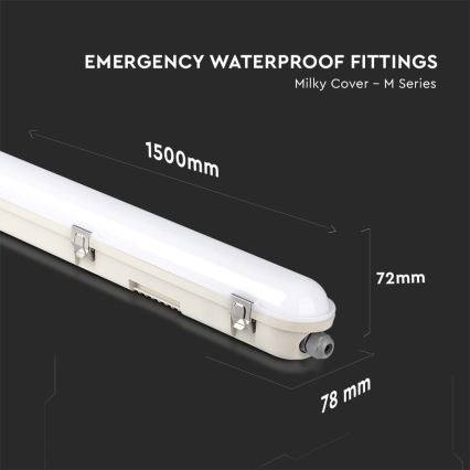 LED Technické zářivkové svítidlo s nouzovým modulem EMERGENCY LED/48W/230V 6500K 150cm IP65