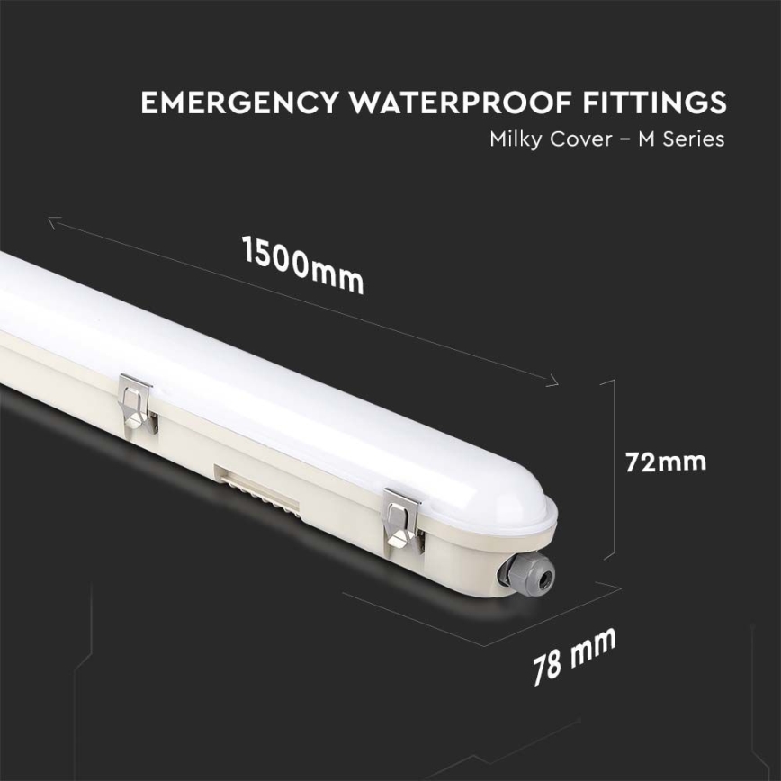LED Technické zářivkové svítidlo s nouzovým modulem EMERGENCY LED/48W/230V 6500K 150cm IP65