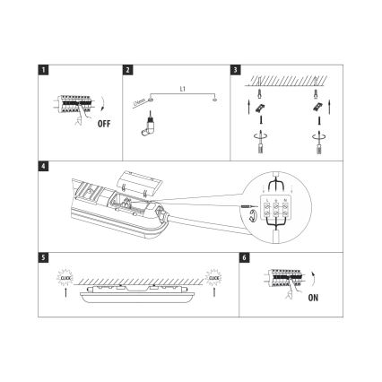 LED Technické zářivkové svítidlo LED/36W/230V 4200K 120 cm IP65