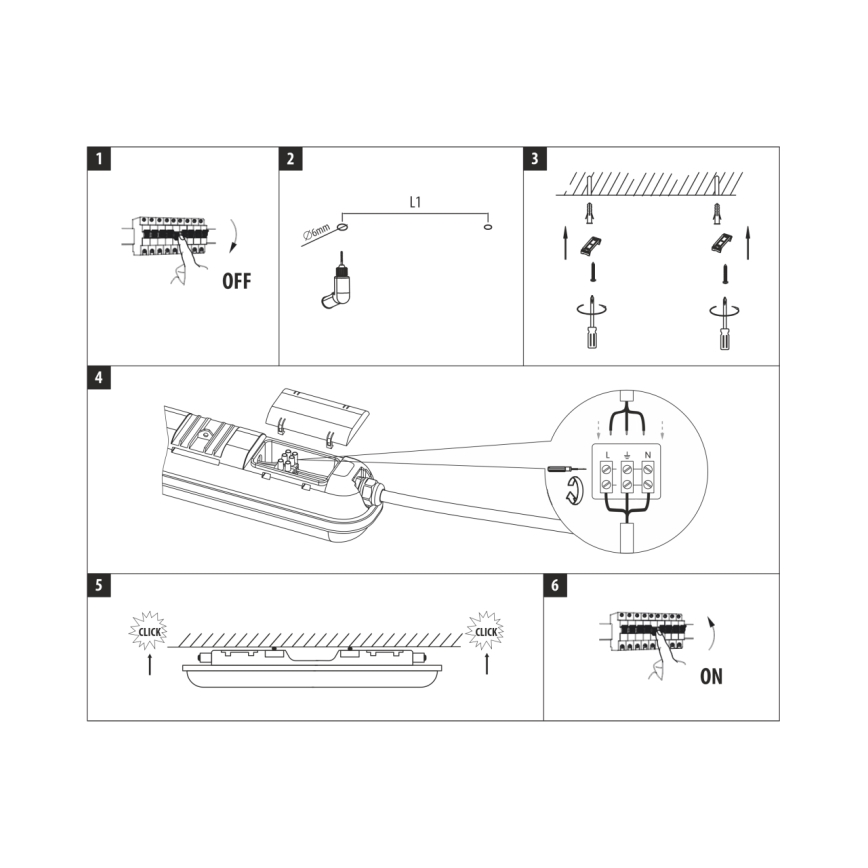 LED Technické zářivkové svítidlo LED/48W/230V 4200K 150 cm IP65