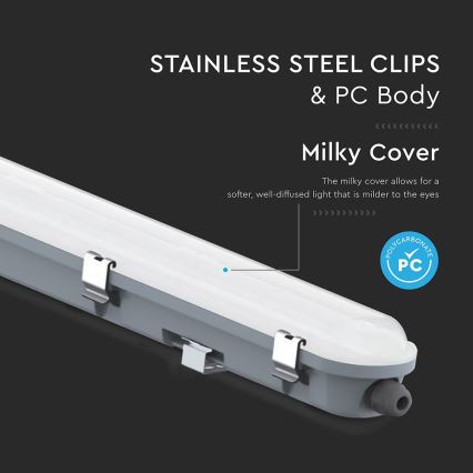 LED Technické zářivkové svítidlo se senzorem pohybu a soumraku LED/48W/230V IP65 4000K 150 cm