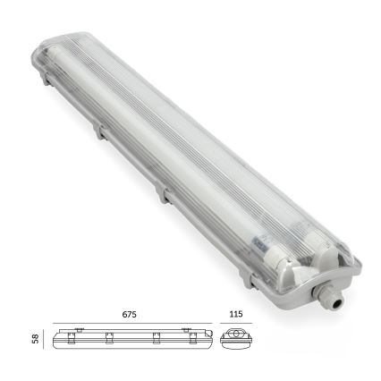 LED Technické zářivkové svítidlo T8 2xG13/9W/230V 4000K IP65 67,5 cm