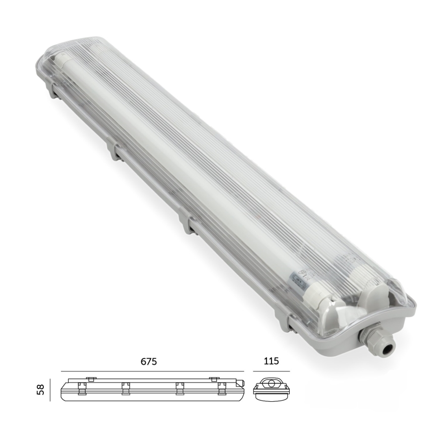 LED Technické zářivkové svítidlo T8 2xG13/9W/230V 4000K IP65 67,5 cm