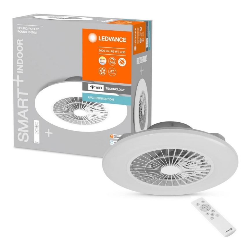 LED UVC Stmívatelné stropní svítidlo s ventilátorem SMART+ LED/68W/230V 2700-6500K Wi-Fi + dálkové ovládání