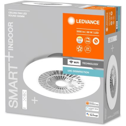 LED UVC Stmívatelné stropní svítidlo s ventilátorem SMART+ LED/68W/230V 2700-6500K Wi-Fi + dálkové ovládání