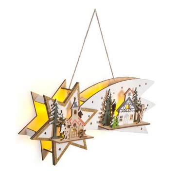 LED Vánoční dekorace 10xLED/2xAA kometa