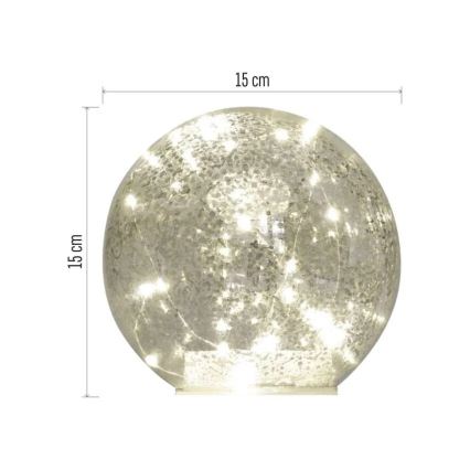 LED Vánoční dekorace 20xLED/3xAA koule pr. 15 cm