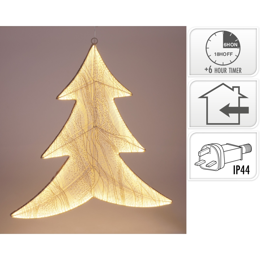 LED Vánoční dekorace 260xLED/6W/230V 56 cm teplá bílá stromeček/zlatá