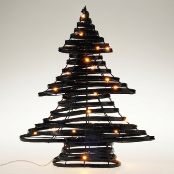 LED Vánoční dekorace 30xLED/3xAA 40 cm teplá bílá stromeček/černá