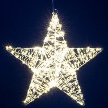 LED Vánoční dekorace 320xLED/230V 45 cm hvězda teplá bílá